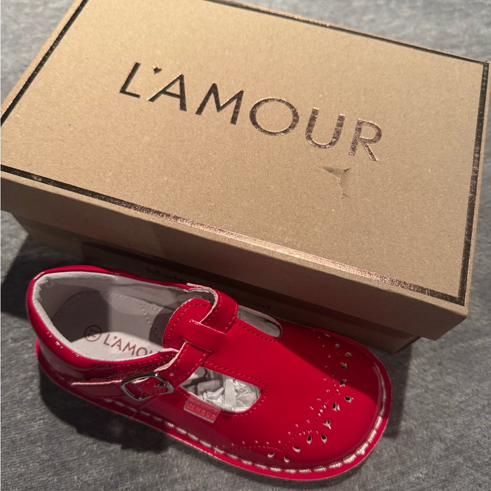 L'Amour Vibrant Red Dress Shoes for Kids